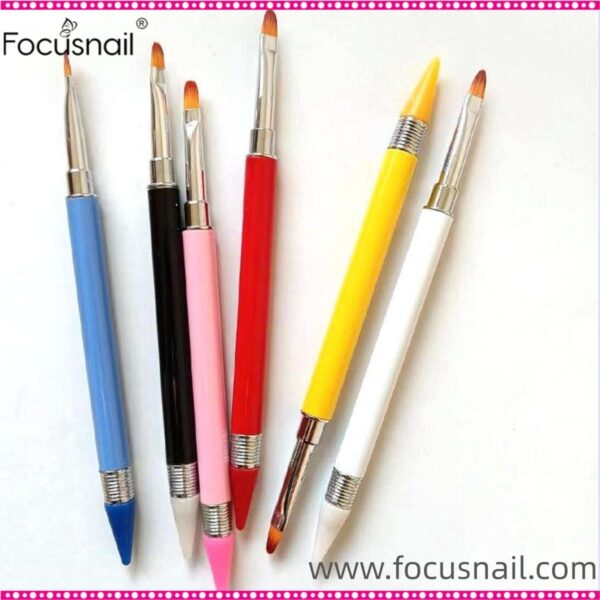 3-in-1 Nail Art Stippling & Removal Replacement Pen Dual Tip Stippling Pen Embossing Pen Metal Tip Stippling Tool