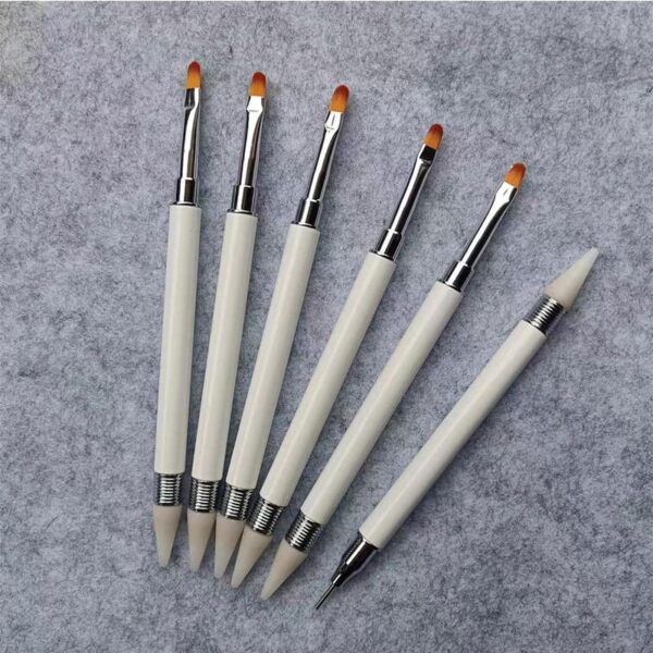 3-in-1 Nail Art Stippling & Removal Replacement Pen Dual Tip Stippling Pen Embossing Pen Metal Tip Stippling Tool - Image 4