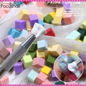 4-Claw Nail Sponge Reacher Grabber Pickup Tool Metal Grabber Reacher Tool 50Pcs Colorful Mini Nail Sponges