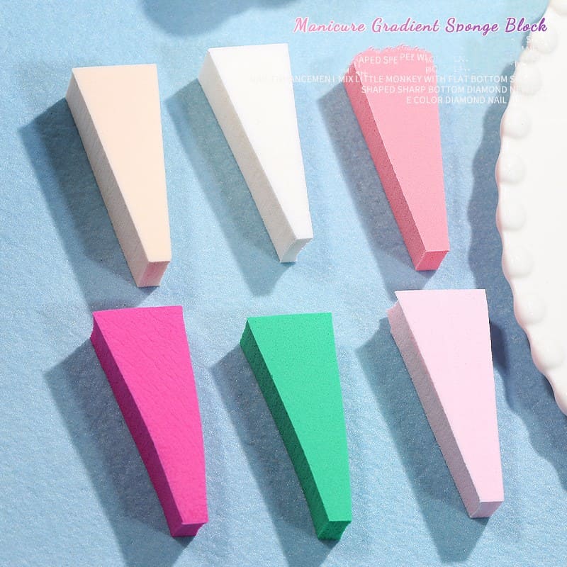 Nail Gradient Sponge Sponge Brush Beauty Hydrophilic Non-latex Pre Cut Triangle Sponge Makeup Cosmetics Wedge Sponge - Image 5