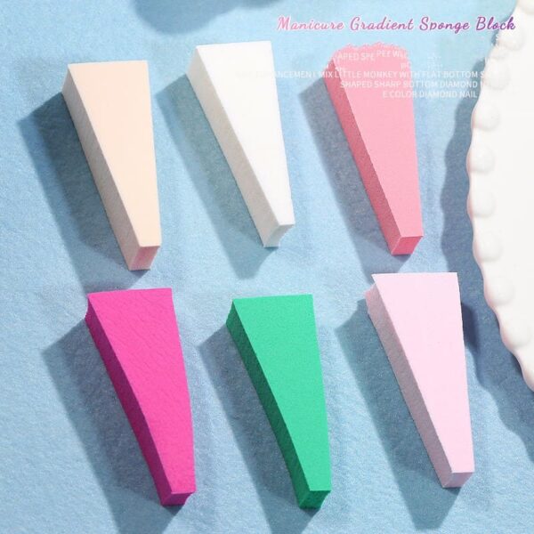 Nail Gradient Sponge Sponge Brush Beauty Hydrophilic Non-latex Pre Cut Triangle Sponge Makeup Cosmetics Wedge Sponge - Image 5
