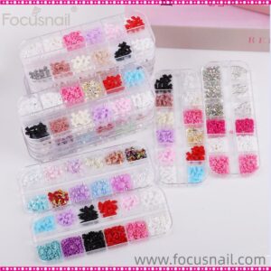 Bow Nail Charms Colorful Bow Nail Art Charms Multi Shape 3D Flatback Resin Charms