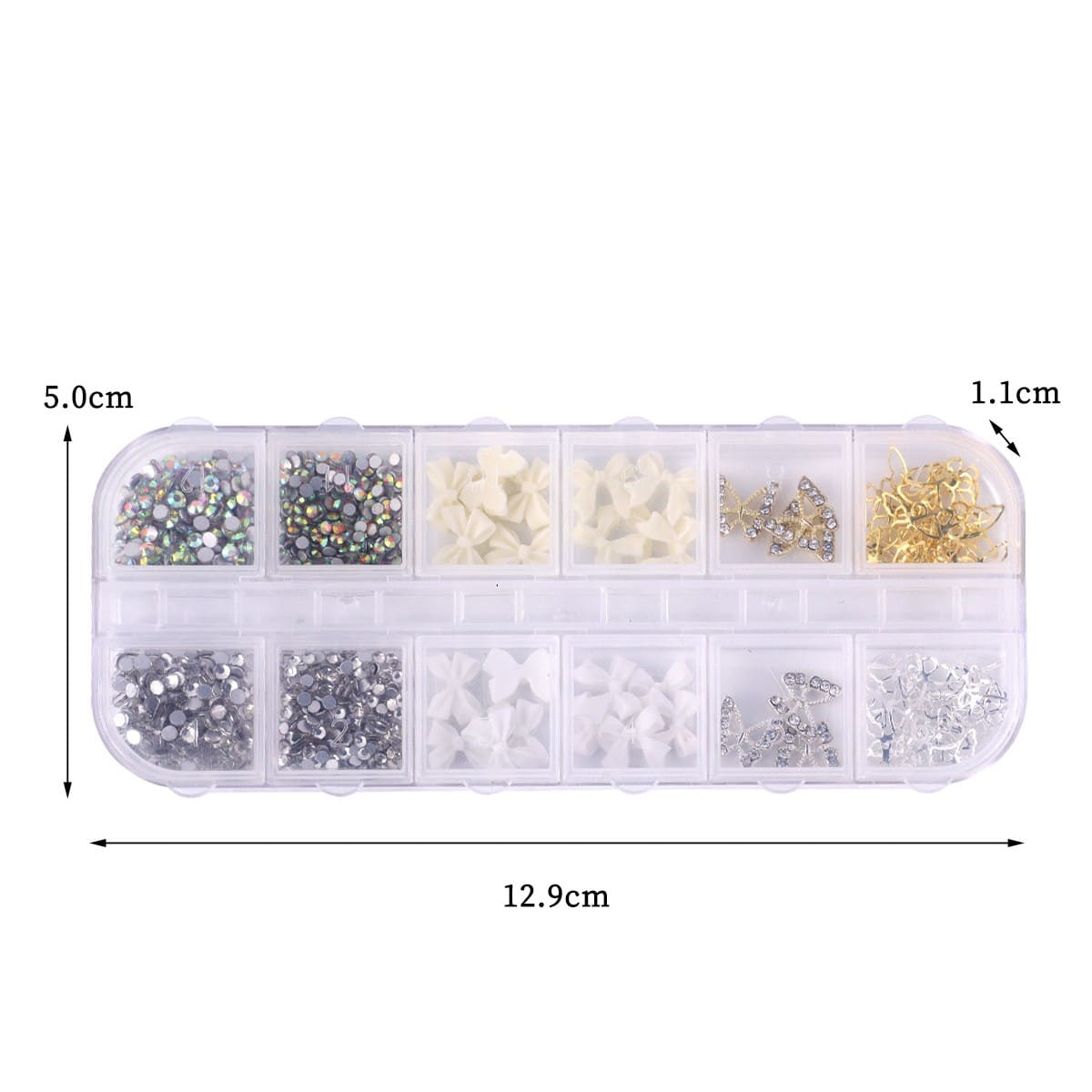 Bow Nail Charms Colorful Bow Nail Art Charms Multi Shape 3D Flatback Resin Charms - Image 5