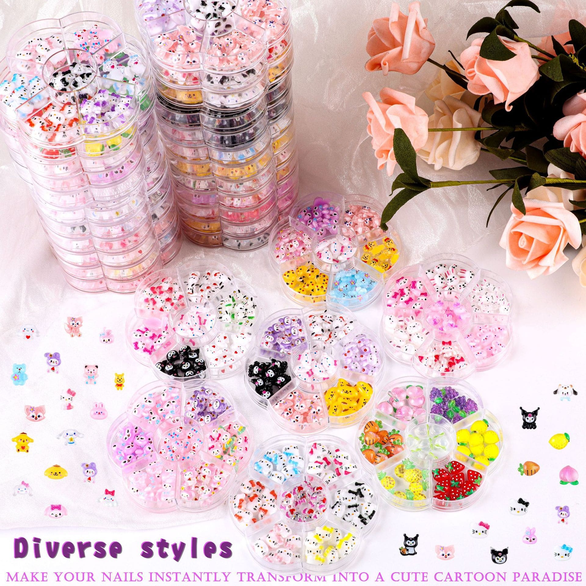 Nail Charms Nail Art Stickers Kawaii Nail Charms Slime Charms 3D Nail Art Charms Flatback Resin Charms - Image 2
