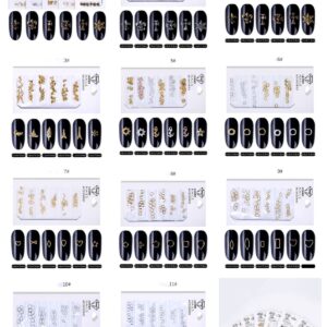 3D Mini Metal Punk Vintage Cross Designs Mixed Types Retro Acrylic Nail Jewelry Accessories for Women Girls DIY Manicure Crafts Decoration