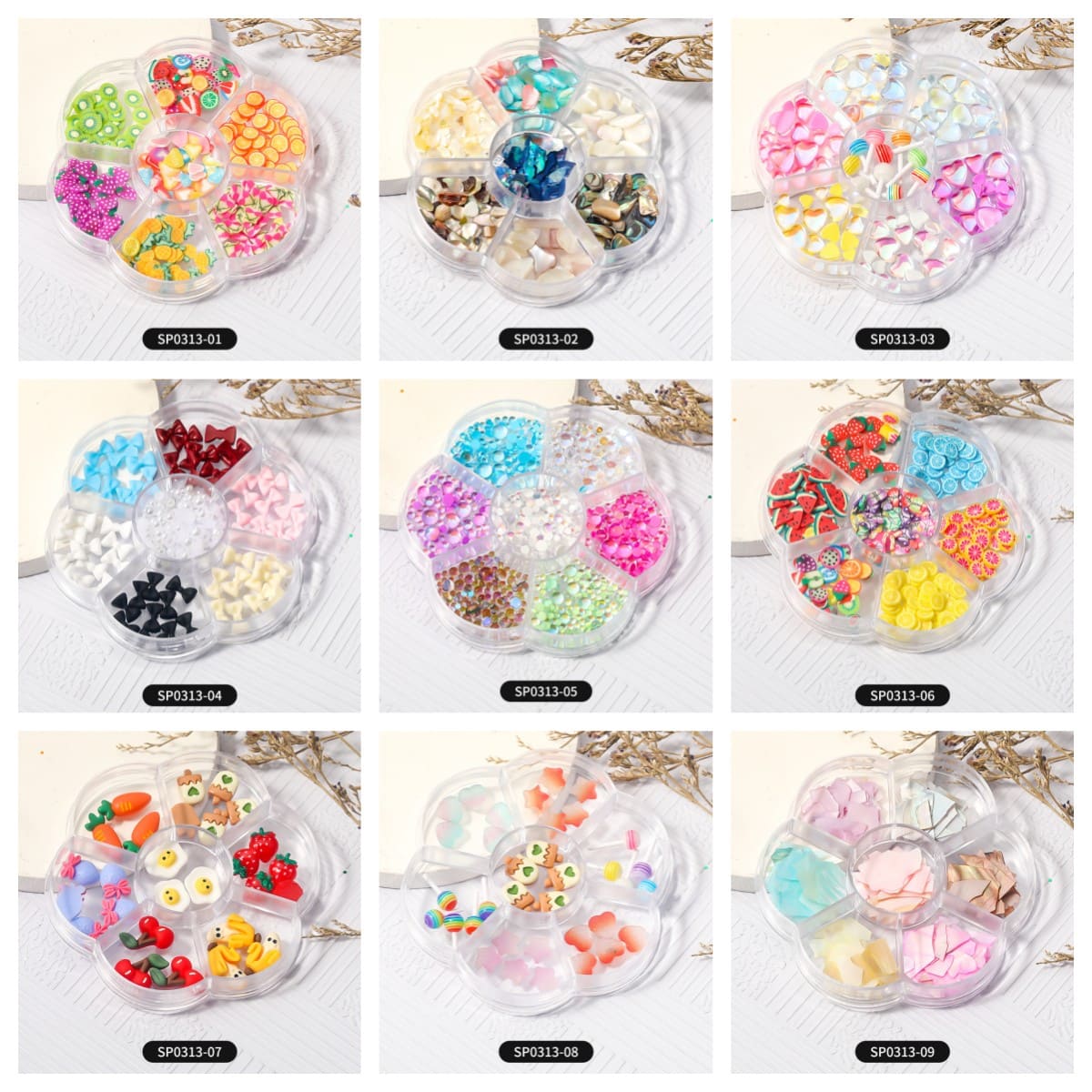 Bear Animals Candy Sunflowers Fruit Charms Nail Art Decoration - Image 4