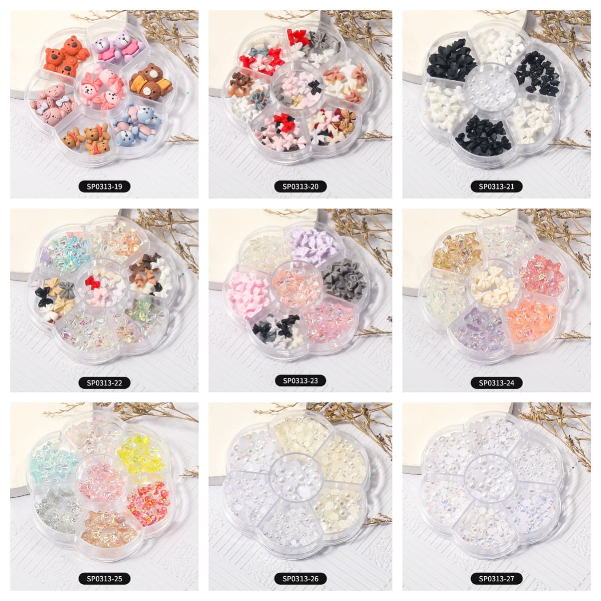 Bear Animals Candy Sunflowers Fruit Charms Nail Art Decoration - Image 3