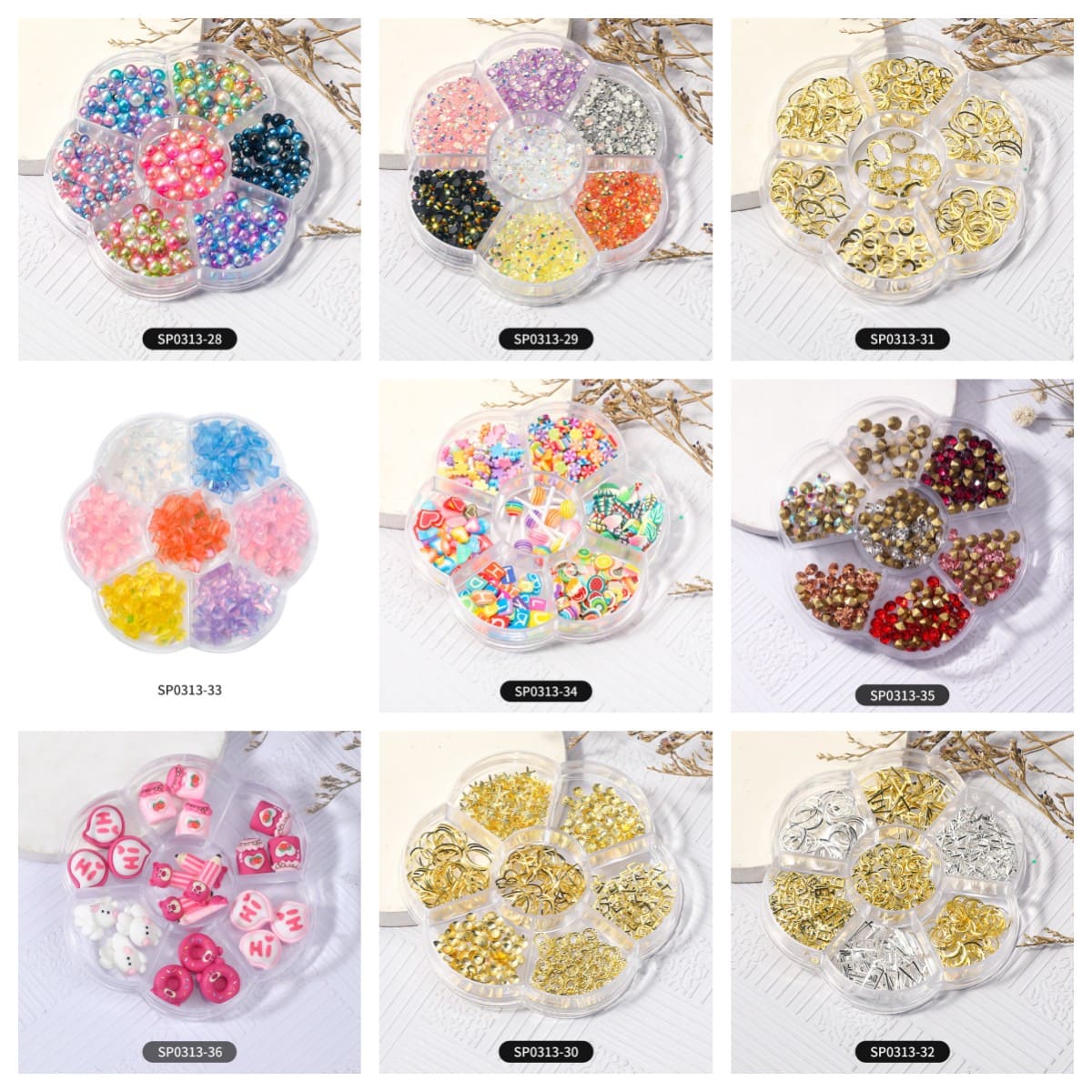 Bear Animals Candy Sunflowers Fruit Charms Nail Art Decoration - Image 2