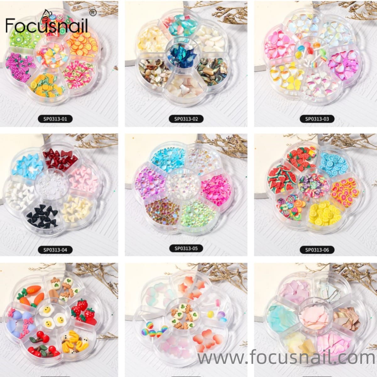 Bear Animals Candy Sunflowers Fruit Charms Nail Art Decoration