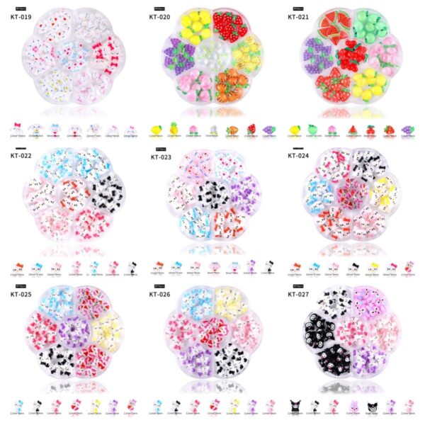 Nail Charms Nail Art Stickers Kawaii Nail Charms Slime Charms 3D Nail Art Charms Flatback Resin Charms - Image 10