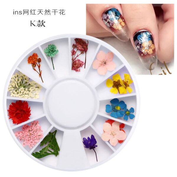 3D Nail Dried Flowers StickerArt & Resin Craft DIY Five Petal Flower Leaf Gypsophila Real Dry Flower Nail Art Decoration Kits - Image 5