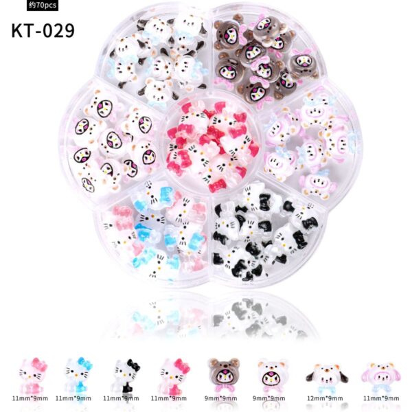 Nail Charms Nail Art Stickers Kawaii Nail Charms Slime Charms 3D Nail Art Charms Flatback Resin Charms - Image 6