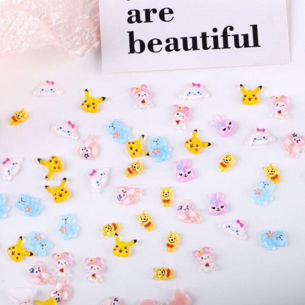 Nail Charms Nail Art Stickers Kawaii Nail Charms Slime Charms 3D Nail Art Charms Flatback Resin Charms - Image 3