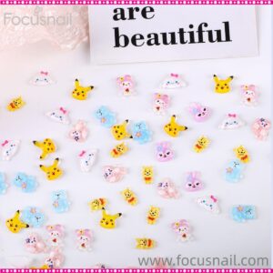 Nail Charms Nail Art Stickers Kawaii Nail Charms Slime Charms 3D Nail Art Charms Flatback Resin Charms