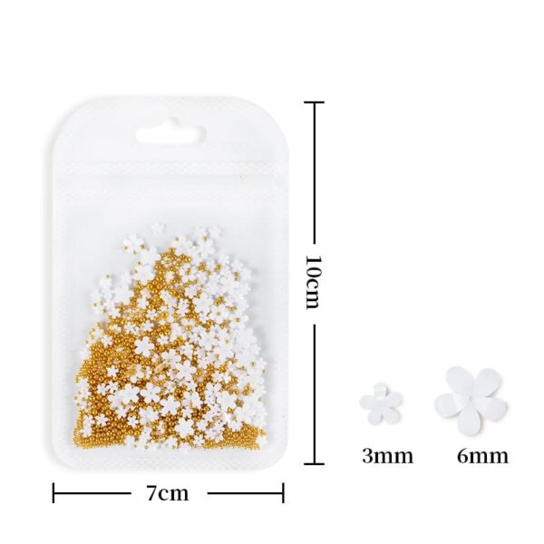 3D Flower Nail Art Glitter Charms and Metal Caviar Beads, Mixed Acrylic Accessories Designs Manicure Kits for Women Girls - Image 9