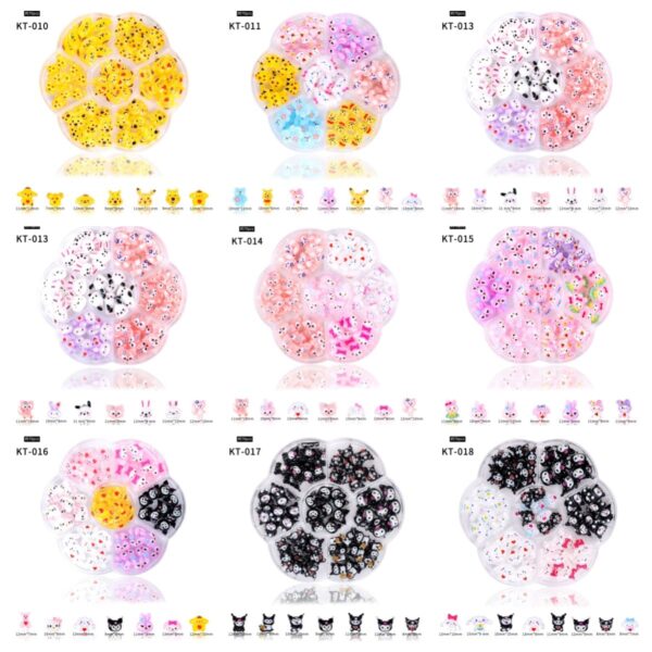 Nail Charms Nail Art Stickers Kawaii Nail Charms Slime Charms 3D Nail Art Charms Flatback Resin Charms - Image 9