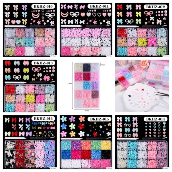 Nail Parts, Heart Ribbon, Approximately 500 Pieces, 3D Dimensional, Plump Star, Heart-shaped, Nail Pearl, Pink, Large, Nail Art, Decorative Parts, Jewelry Parts - Image 6