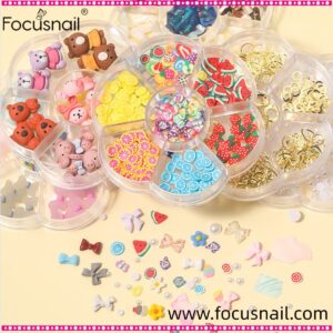 Box Fruit Nail Art Slices, Summer Mixed Shape Fruit Slime Nail Flakes, Cute Colorful Nail Art Charms Nail Decoration Nail Design Craft DIY Manicure Supplies
