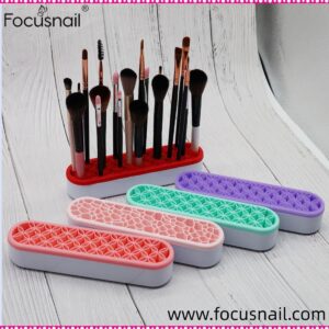 Shelf Makeup Brush Holder Nail Pen Holder Display Stand Rack Brush Storage Case Silicone Organizer Drying Shelf for Makeup Brush