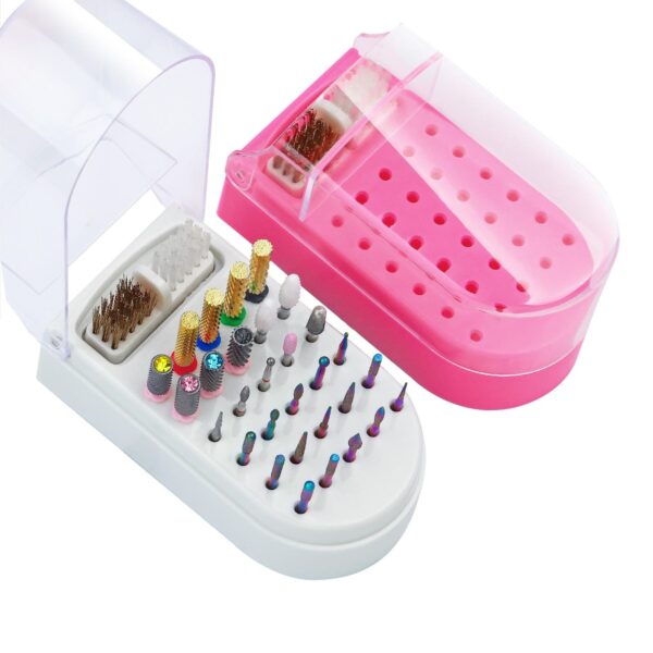 Nail Drill Bit Holder 30 Holes Drill Bit Holder for Nail Dust Proof Acrylic Nail Drill Holder Storage Box Container Nail Drill Bit Storage Box Nail Drill Bit Display Stand Nail Drill Bit Rack 30 - Image 4