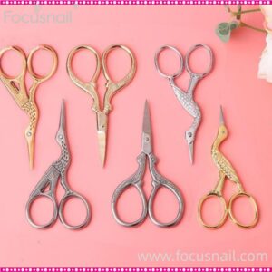 Vintage craft scissors, cross stitch sewing scissors, embroidery scissors tool, small chest of drawers.
