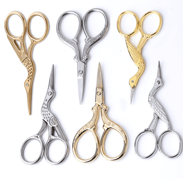 Vintage craft scissors, cross stitch sewing scissors, embroidery scissors tool, small chest of drawers. - Image 6