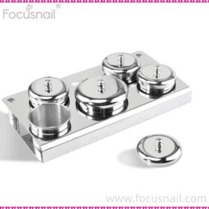 5pcs Stainless Steel Acrylic Nail Tips Cup Dappen Dish Liquid Powder Holder Container Equipment