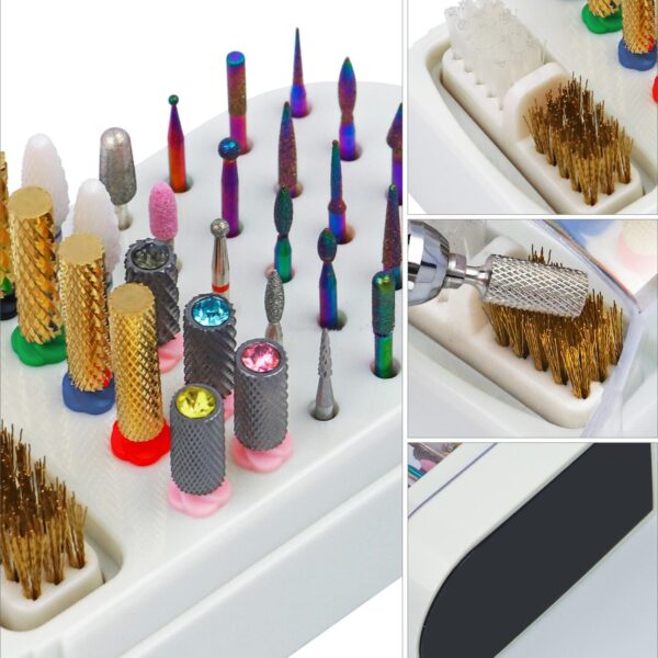 Nail Drill Bit Holder 30 Holes Drill Bit Holder for Nail Dust Proof Acrylic Nail Drill Holder Storage Box Container Nail Drill Bit Storage Box Nail Drill Bit Display Stand Nail Drill Bit Rack 30 - Image 3