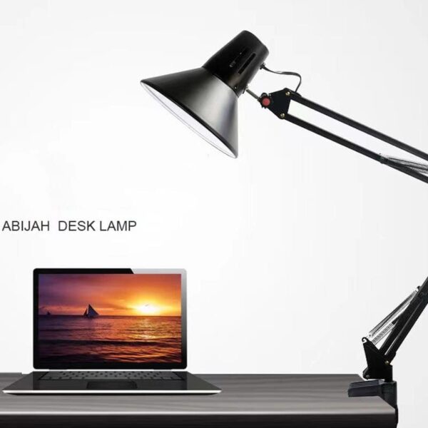 Height Adjustable Metal Swing Arm Desk Lamp with Fixture Architectural Gooseneck Desk Lamp for Study Reading Room - Image 2
