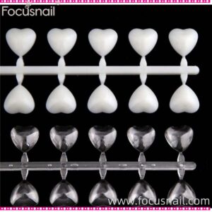 48 pcs oval heart shape nail art Artificial Nails Tips Color Chart training tools heart nail practice tips