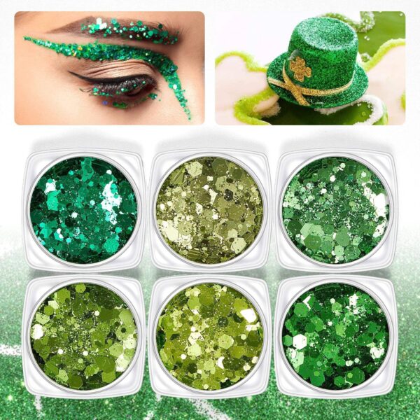 Nail Glitter Set of  Resin Enclosed Parts Face/Body Makeup Halloween Christmas Party - Image 2