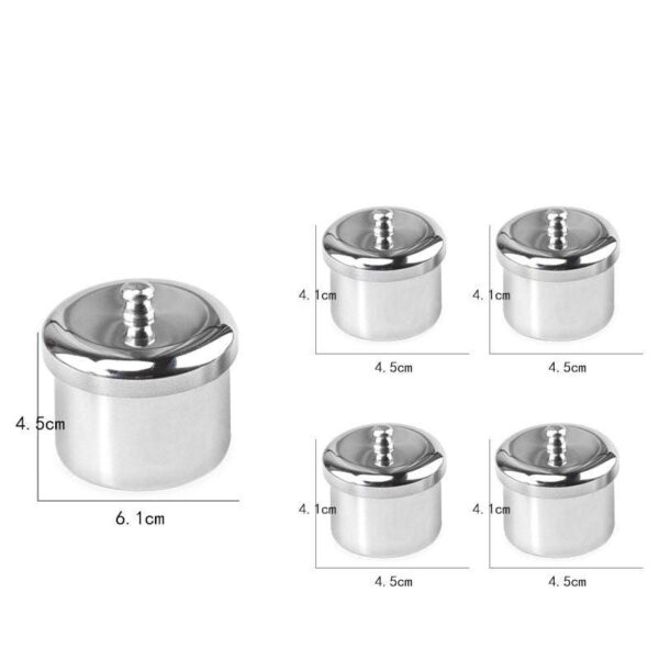 5pcs Stainless Steel Acrylic Nail Tips Cup Dappen Dish Liquid Powder Holder Container Equipment - Image 3