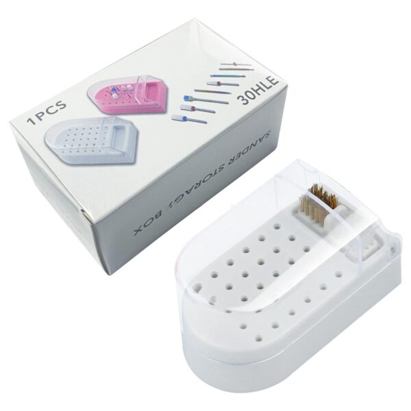Nail Drill Bit Holder 30 Holes Drill Bit Holder for Nail Dust Proof Acrylic Nail Drill Holder Storage Box Container Nail Drill Bit Storage Box Nail Drill Bit Display Stand Nail Drill Bit Rack 30 - Image 6