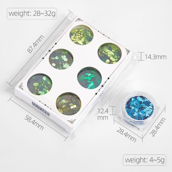 Nail Glitter Set of  Resin Enclosed Parts Face/Body Makeup Halloween Christmas Party - Image 9