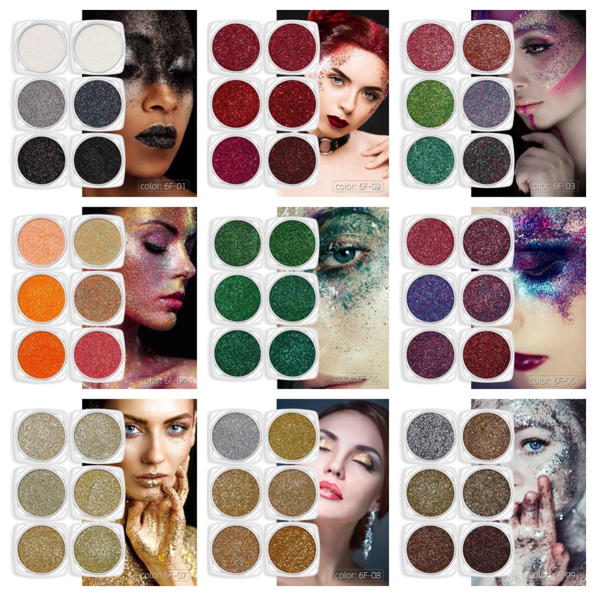 Nail Glitter Set of  Resin Enclosed Parts Face/Body Makeup Halloween Christmas Party - Image 5