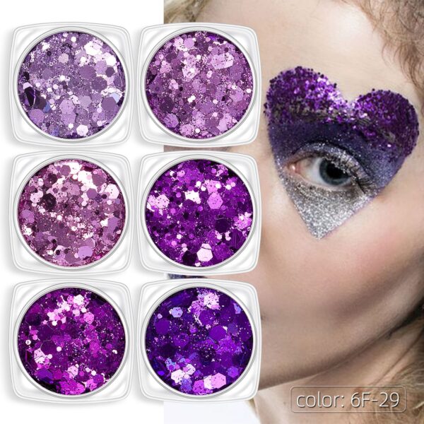 Nail Glitter Set of  Resin Enclosed Parts Face/Body Makeup Halloween Christmas Party - Image 7