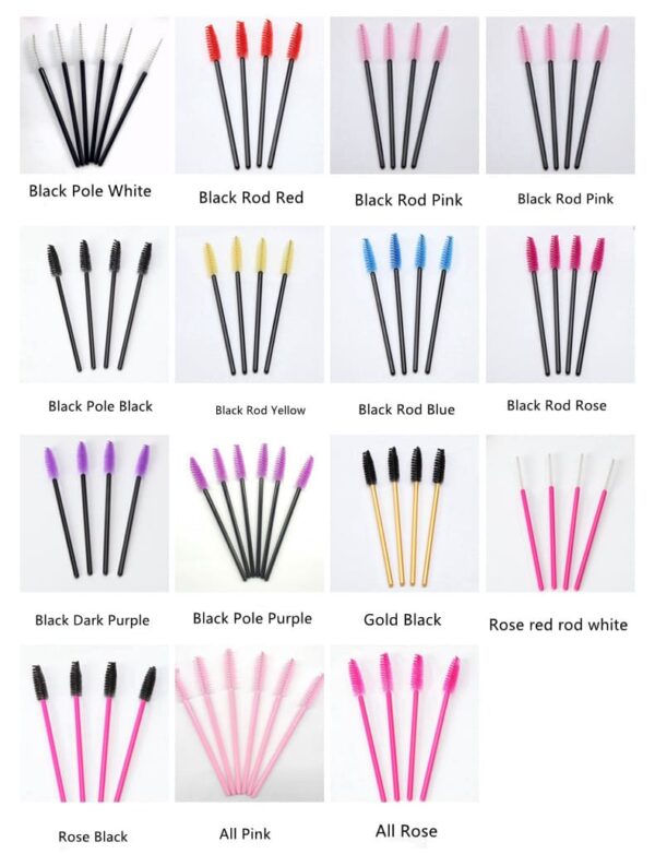 Disposable Plastic Handle Nylon Mascara Brush Eyelash Extension Micro Brush - Image 8