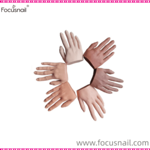 Nail art silicone practice hand flexi finger produce nail mannequin trainer silicone training nail hand tool