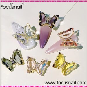 3D Crystal Butterfly Nail Charms for Nail Art Supplies and Clear Crystal Rhinestones Nail Art Decoration & DIY Crafting Design Full of Texture