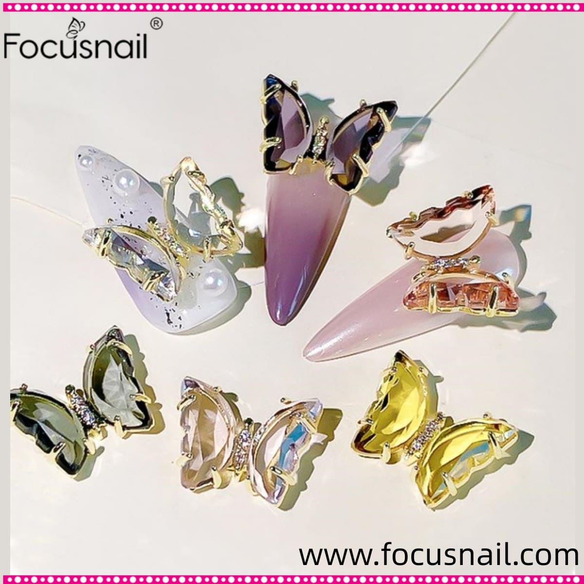 3D Crystal Butterfly Nail Charms for Nail Art Supplies and Clear Crystal Rhinestones Nail Art Decoration & DIY Crafting Design Full of Texture