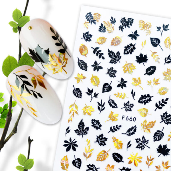 summer coconut tree nail water stickers autumn and winter autumn leaves nail transfer paper nail stickers - Image 8