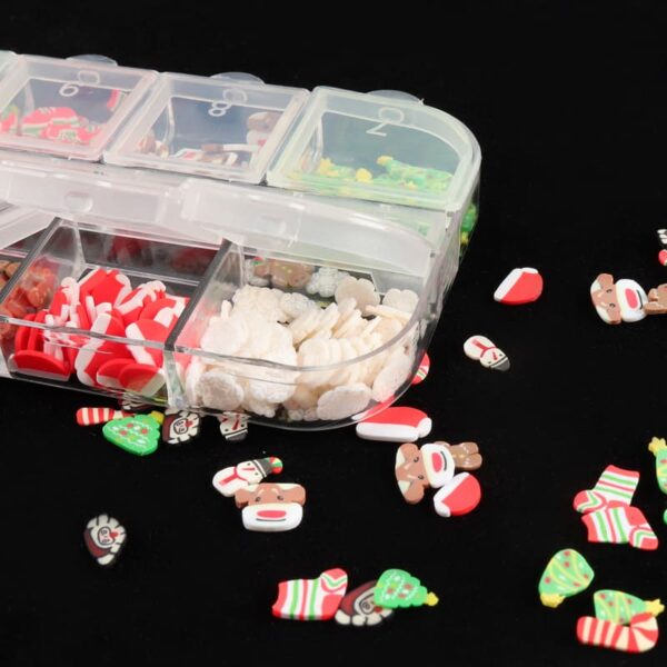 Mixed Xmas gingerbread man snowflake Polymer Clay Slices Christmas Embellishments Festival Nail art charms Designs - Image 4