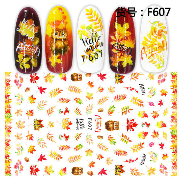 summer coconut tree nail water stickers autumn and winter autumn leaves nail transfer paper nail stickers - Image 9