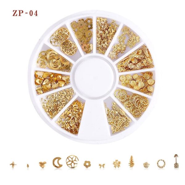 1 Box Round Nails Charms Studs Metallic Rivet Heart Moon Star Nail Tips Decorations Manicure Tools - Image 5