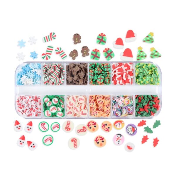 Mixed Xmas gingerbread man snowflake Polymer Clay Slices Christmas Embellishments Festival Nail art charms Designs - Image 7