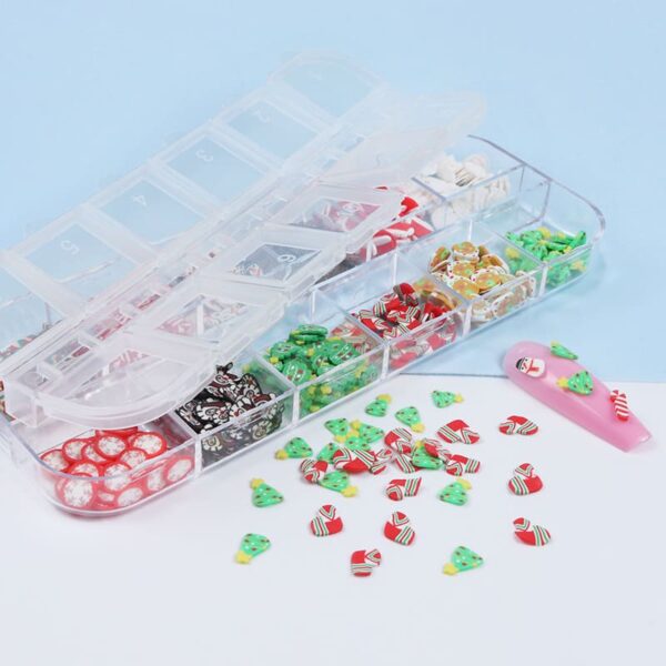 Mixed Xmas gingerbread man snowflake Polymer Clay Slices Christmas Embellishments Festival Nail art charms Designs - Image 2