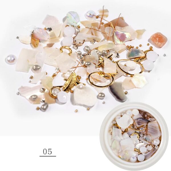 new fashion sea series nail art stud 3d alloy gold mermaid & starfish & shell star nail art decoration - Image 5