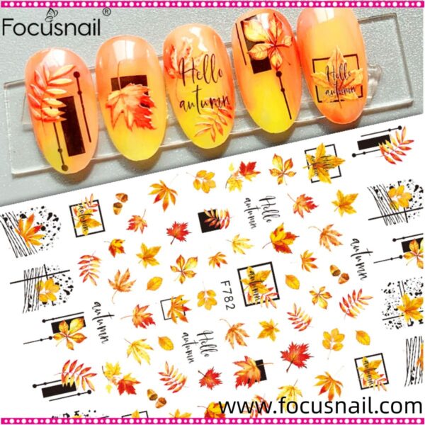 summer coconut tree nail water stickers autumn and winter autumn leaves nail transfer paper nail stickers