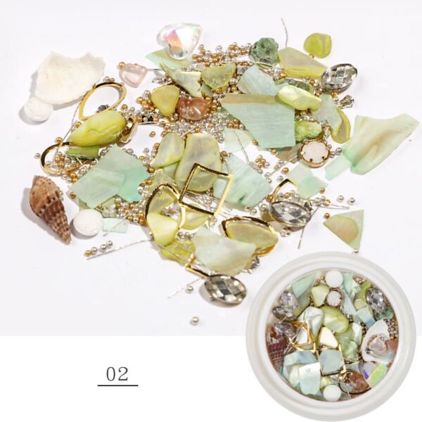 new fashion sea series nail art stud 3d alloy gold mermaid & starfish & shell star nail art decoration - Image 4