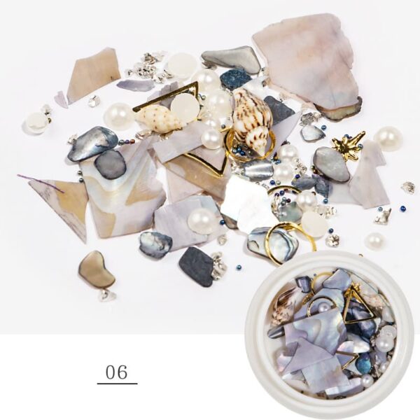 new fashion sea series nail art stud 3d alloy gold mermaid & starfish & shell star nail art decoration - Image 3